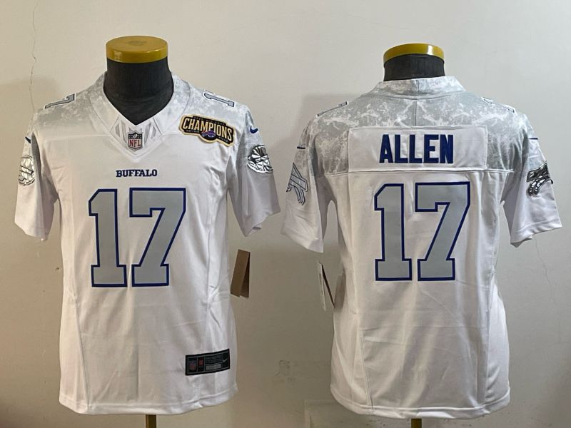 Youth 2025 Buffalo Bills #17 Allen white 5th generation Throwback Nike Limited NFL Jersey style 05->youth nfl jersey->Youth Jersey